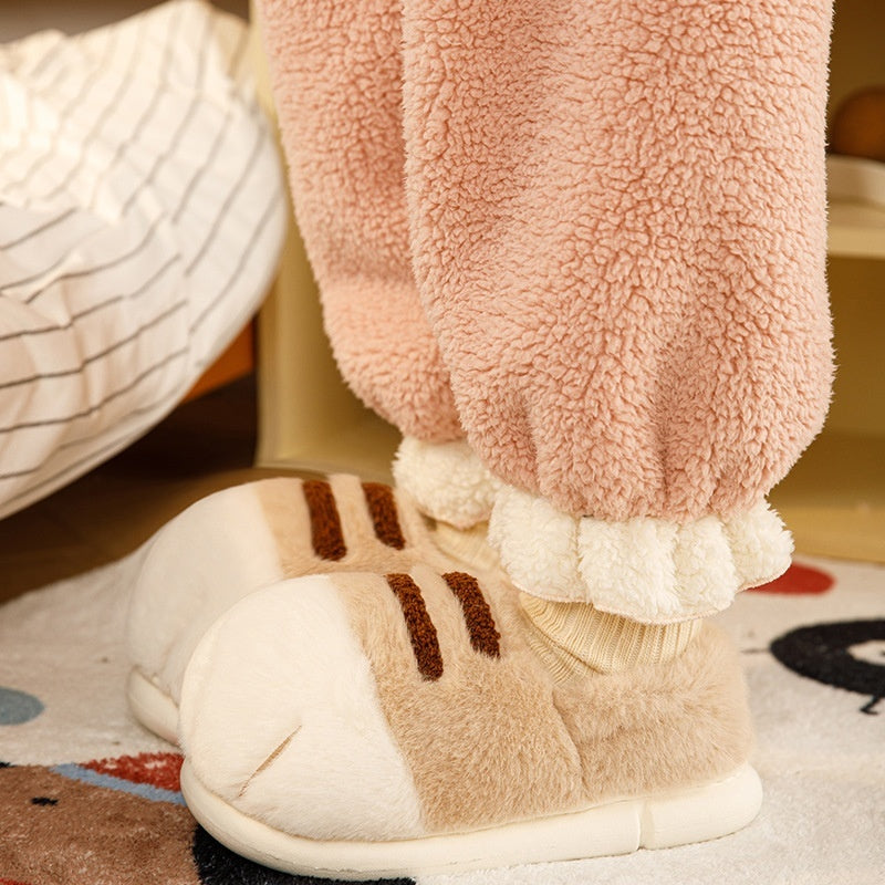 Inner Velvet Thick Soft Soled Keep Warm Outerwear Fluffy Slippers