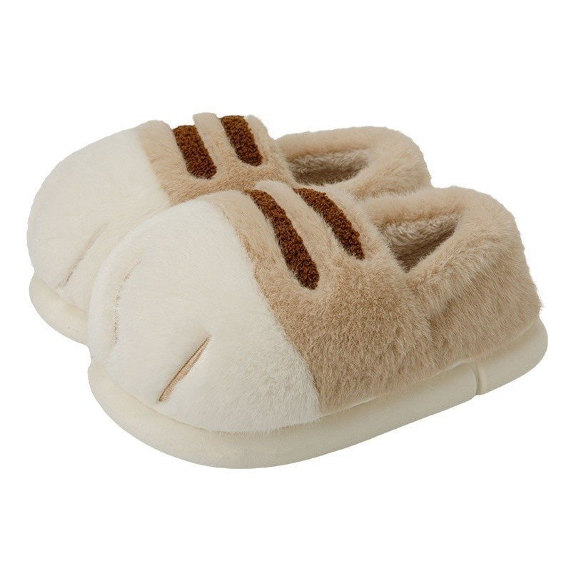 Inner Velvet Thick Soft Soled Keep Warm Outerwear Fluffy Slippers